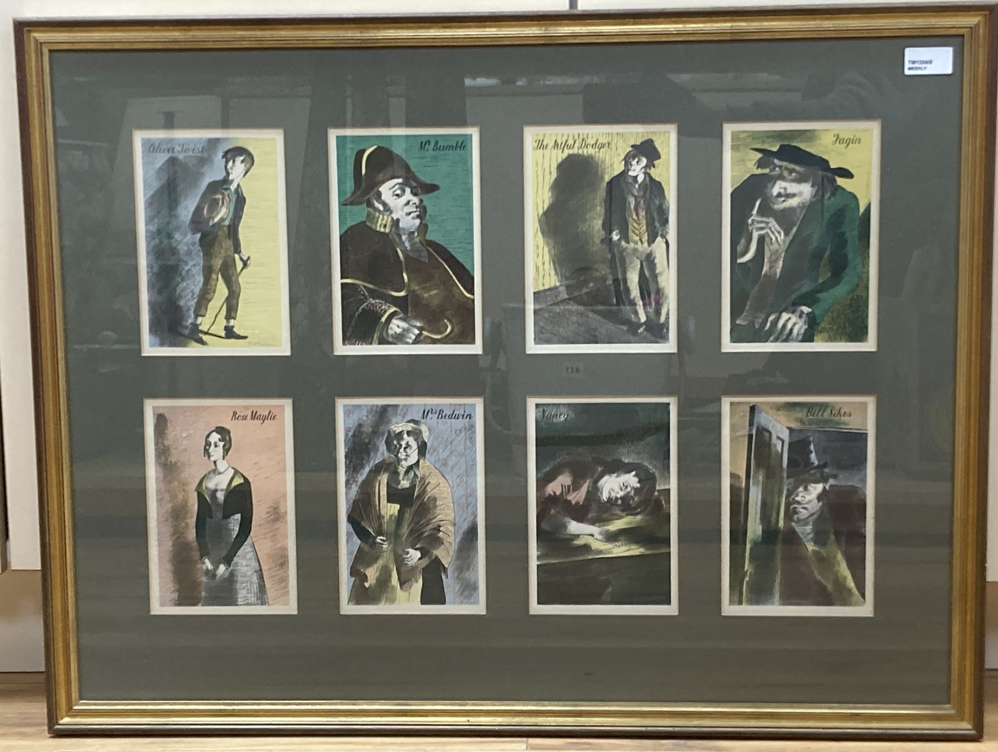 Barnett Freedman (1901-1958), a set of eight coloured lithographic illustrations for Oliver Twist,